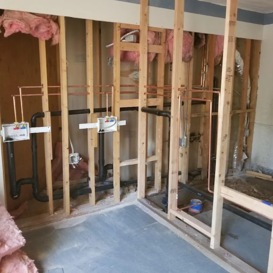 Copper pipe rough-in and plumbing installation in Depew